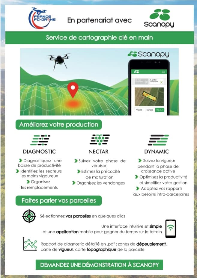 FRANCE FG DRONE en partenariat avec SCANOPY Cartographie viticole